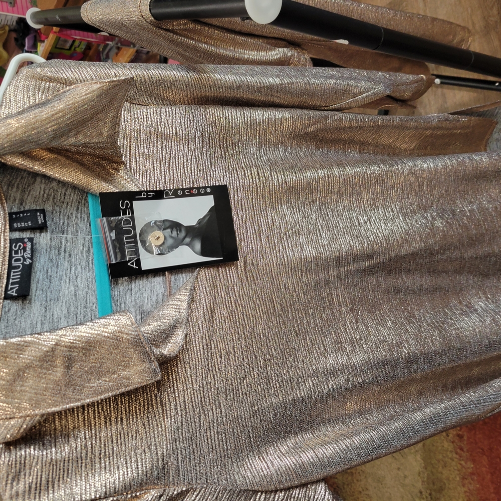 Attitudes Metallic Gold Top with pants.